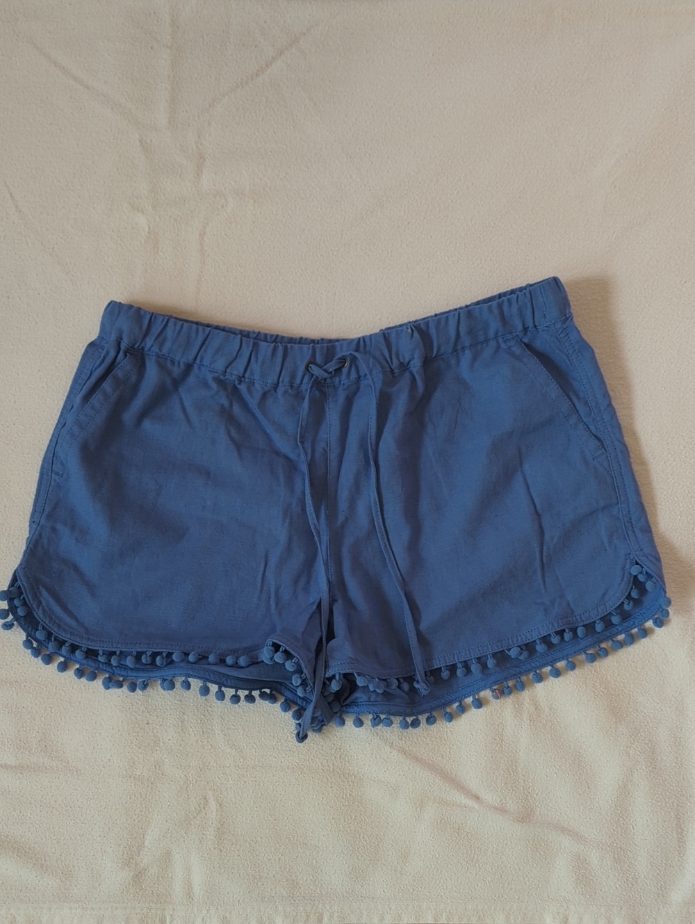 J. Crew Blue Pom-Pom Trim Shorts